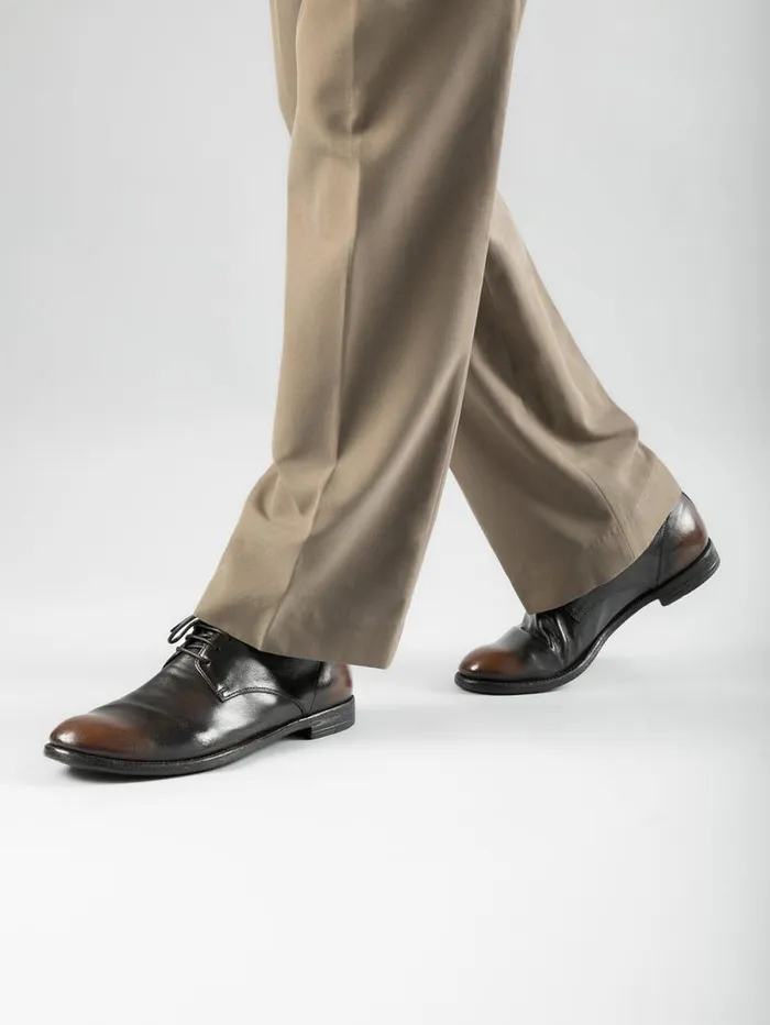 Men Officine Creative Footwear ARC 515 Black Leather Derby Shoes