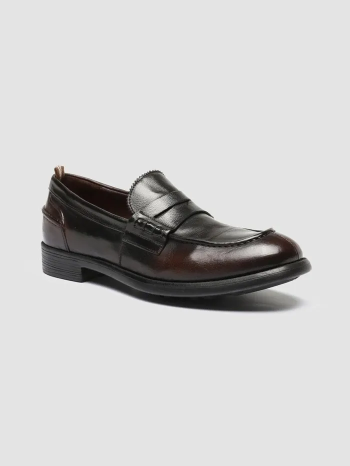 Men Officine Creative Footwear CHRONICLE 056 Dark Brown Leather Penny Loafers Men Officine Creative Footwear CHRONICLE 056 Dark Brown Leather Penny Loafers