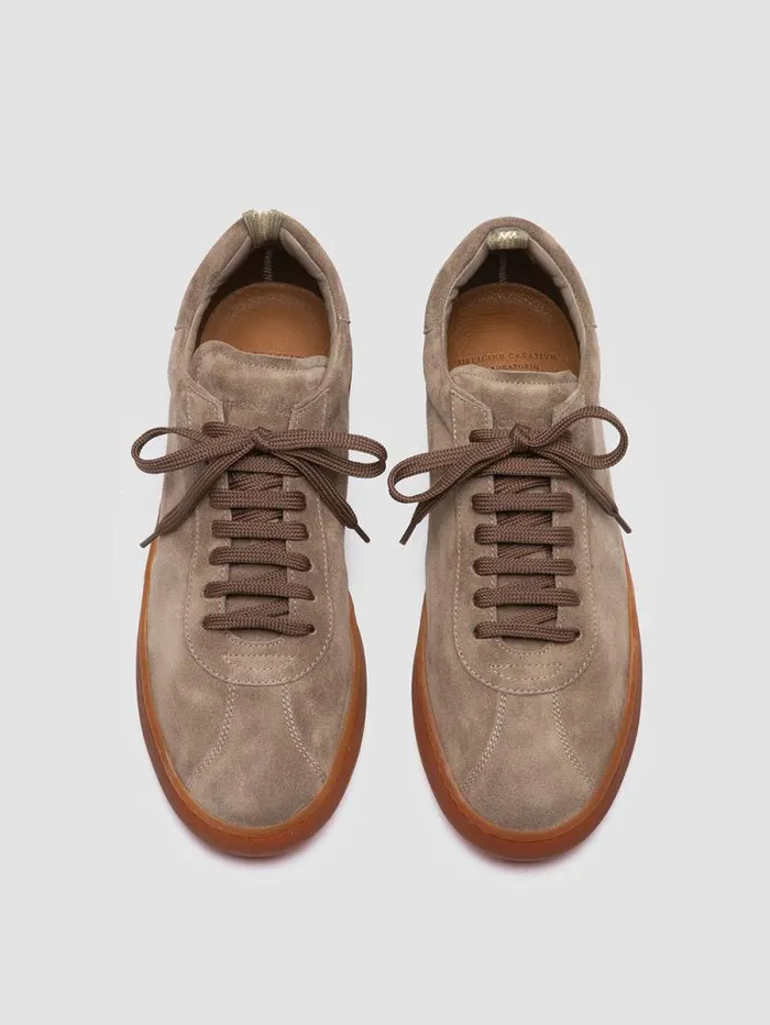 Men Officine Creative Footwear HALO 001 Grey Suede Low Top Sneakers Men Officine Creative Footwear HALO 001 Grey Suede Low Top Sneakers