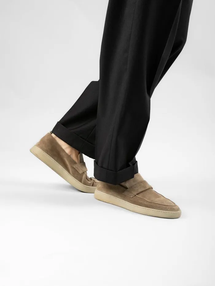 Men Officine Creative Footwear HERBIE 001 Taupe Suede Penny Loafers