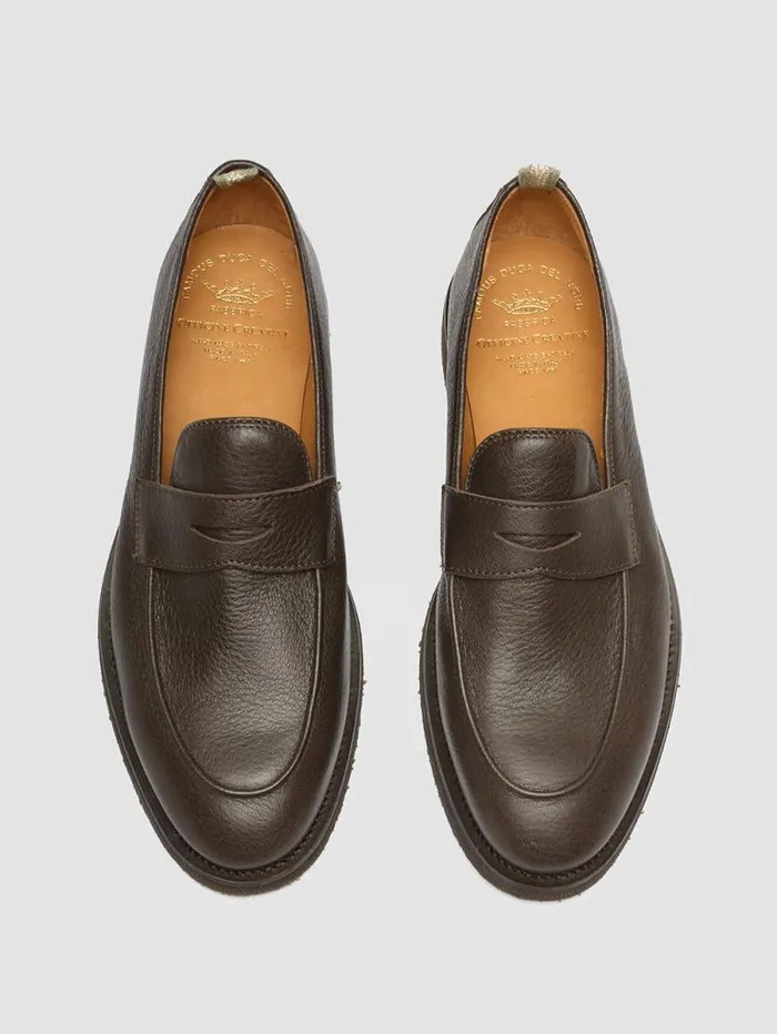 Men Officine Creative Footwear OPERA FLEXI 101 Brown Leather Penny Loafers Men Officine Creative Footwear OPERA FLEXI 101 Brown Leather Penny Loafers