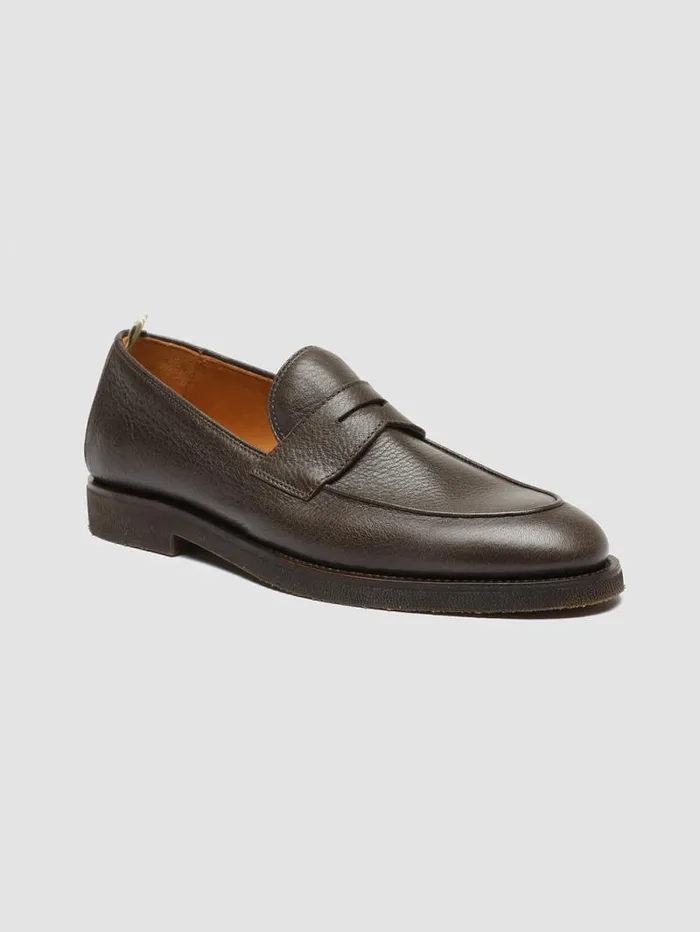 Men Officine Creative Footwear OPERA FLEXI 101 Brown Leather Penny Loafers Men Officine Creative Footwear OPERA FLEXI 101 Brown Leather Penny Loafers