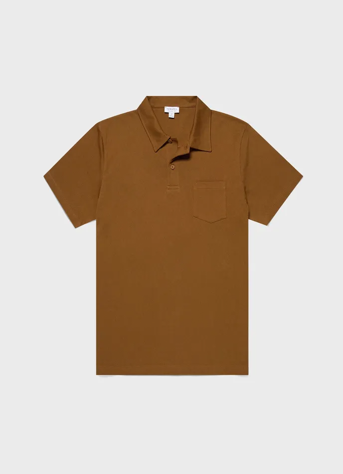 Men Polo Shirts ussunspel Riviera Polo Shirt Golden Brown