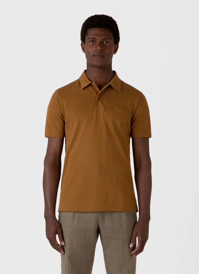Men Polo Shirts ussunspel Riviera Polo Shirt Golden Brown