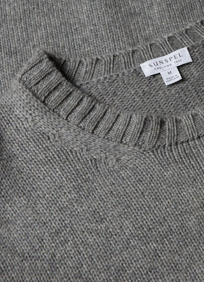 Men Roxburgh Cashmere Jumper Mid Grey Melange Knitwear ussunspel Men Roxburgh Cashmere Jumper Mid Grey Melange Knitwear ussunspel
