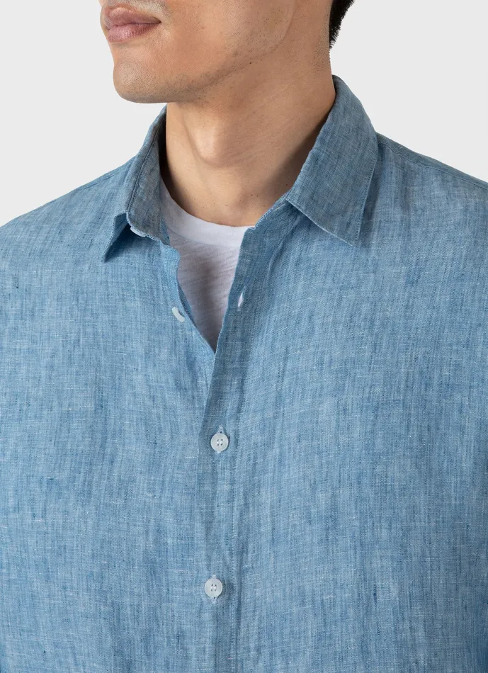 Men Shirts ussunspel Linen Shirt Como Blue Men Shirts ussunspel Linen Shirt Como Blue