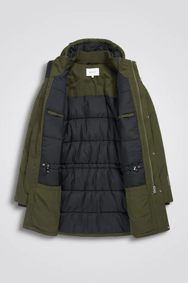 Men Stavanger Military Nylon Parka Army Green Norse Projects Outerwear