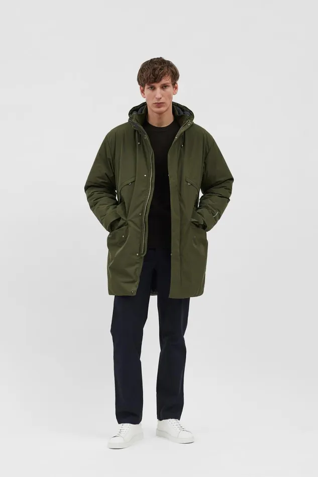 Men Stavanger Military Nylon Parka Army Green Norse Projects Outerwear