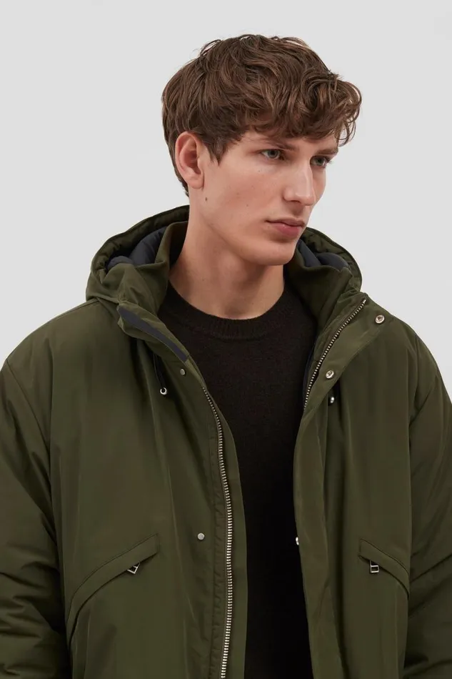 Men Stavanger Military Nylon Parka Army Green Norse Projects Outerwear