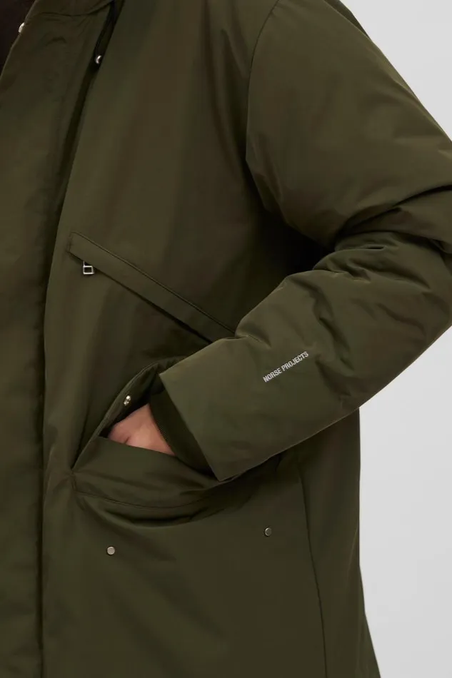 Men Stavanger Military Nylon Parka Army Green Norse Projects Outerwear