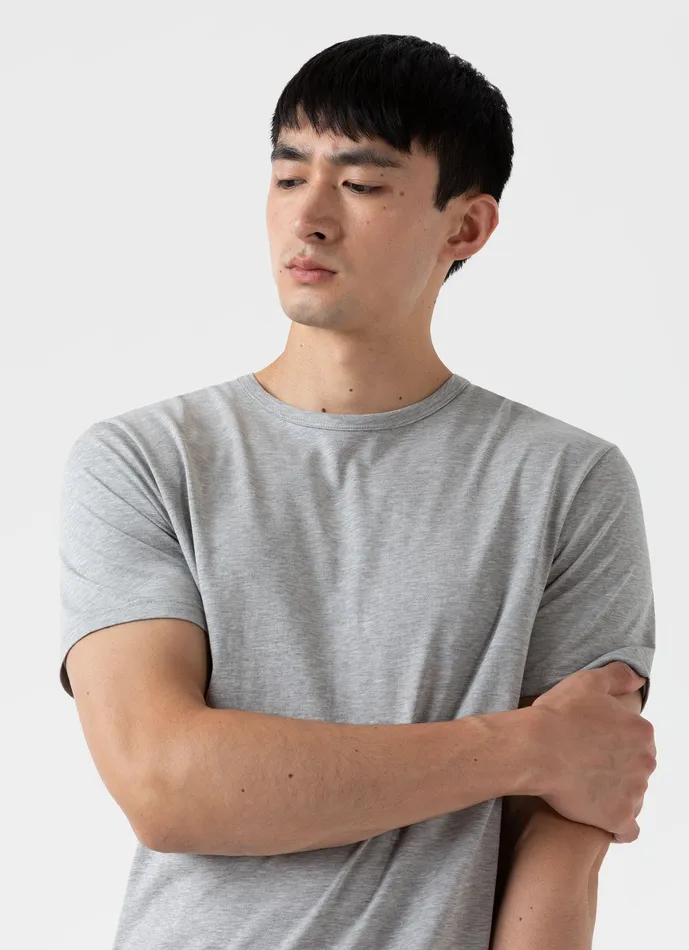Men Tshirts ussunspel Classic Tshirt Grey Melange Men Tshirts ussunspel Classic Tshirt Grey Melange