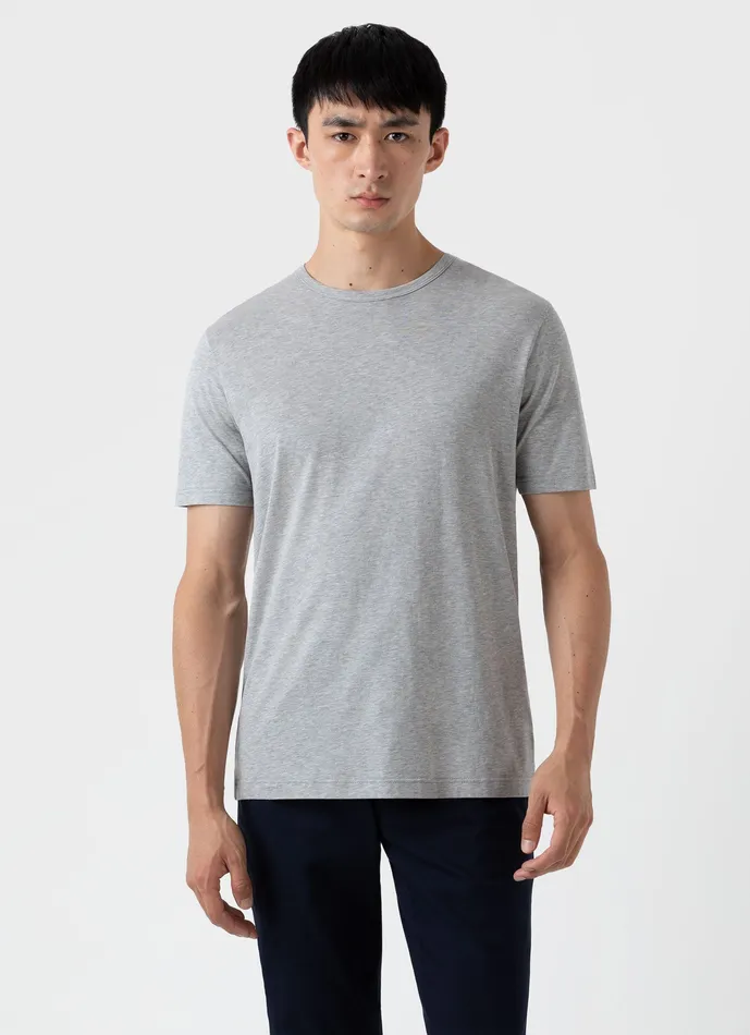 Men Tshirts ussunspel Classic Tshirt Grey Melange Men Tshirts ussunspel Classic Tshirt Grey Melange