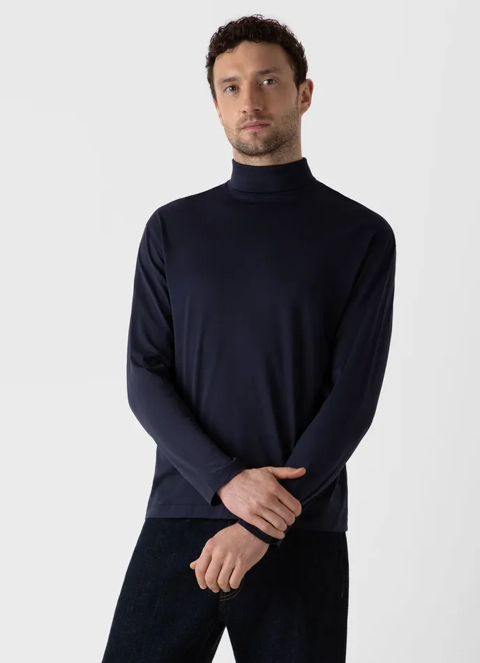 Men Tshirts ussunspel Long Sleeve Roll Neck Tshirt Navy Men Tshirts ussunspel Long Sleeve Roll Neck Tshirt Navy