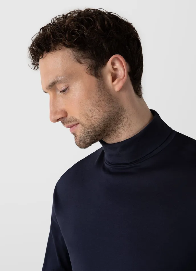 Men Tshirts ussunspel Long Sleeve Roll Neck Tshirt Navy Men Tshirts ussunspel Long Sleeve Roll Neck Tshirt Navy