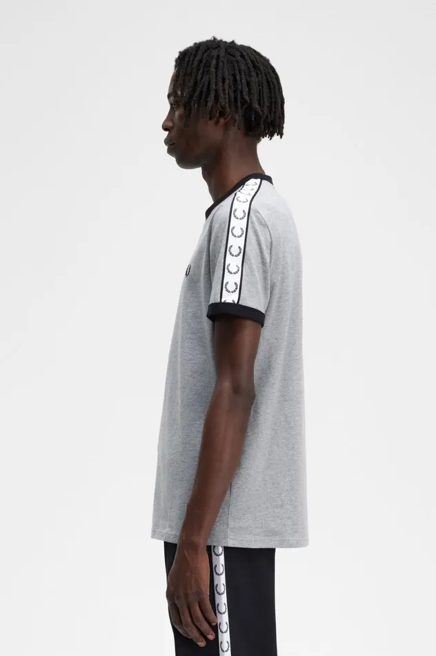 Men Taped Ringer TShirt Steel Marl Fred Perry TShirts