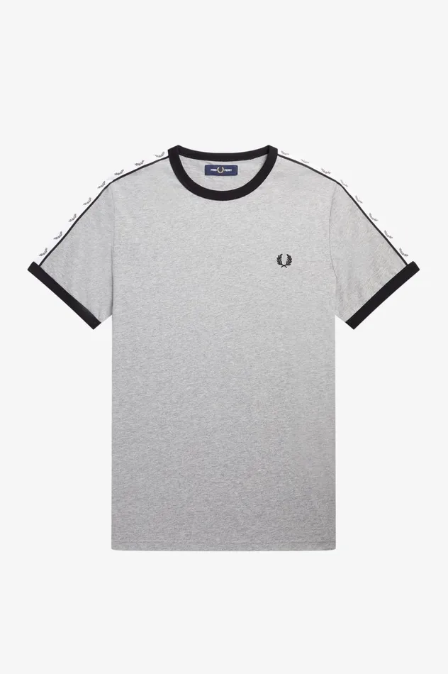 Men Taped Ringer TShirt Steel Marl Fred Perry TShirts