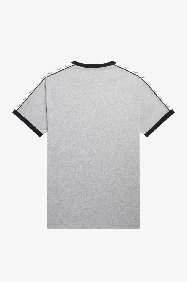 Men Taped Ringer TShirt Steel Marl Fred Perry TShirts