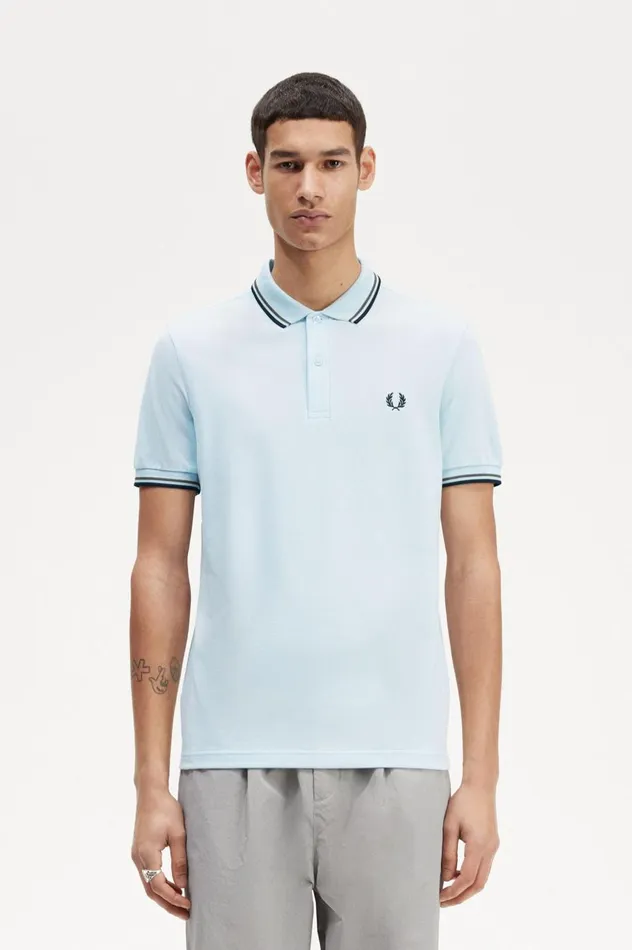 Men The ShirtM3600 Light Icefield Greenblack Fred Perry The Fred Perry Shirt