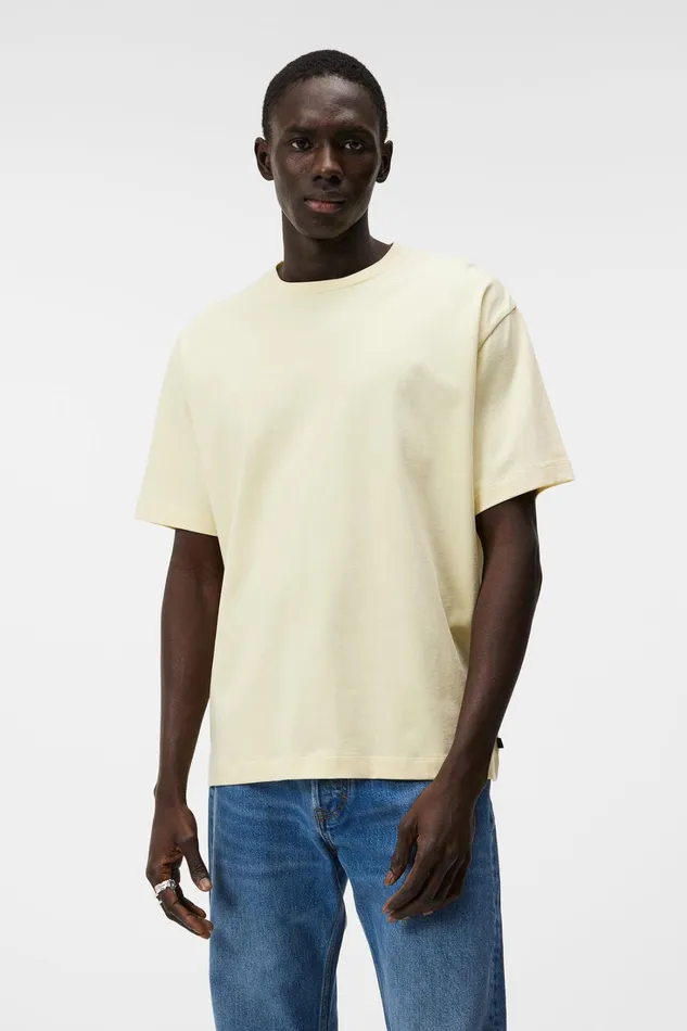 Men Tjorn Boxy Heavyweight Tshirt Pear Sorbet JLindeberg Tshirts