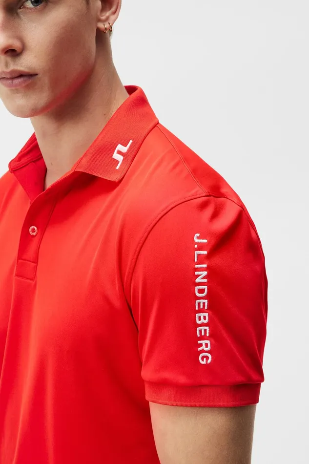 Men Tour Tech Reg Fit Polo Fiery Red JLindeberg Polo Shirts Men Tour Tech Reg Fit Polo Fiery Red JLindeberg Polo Shirts