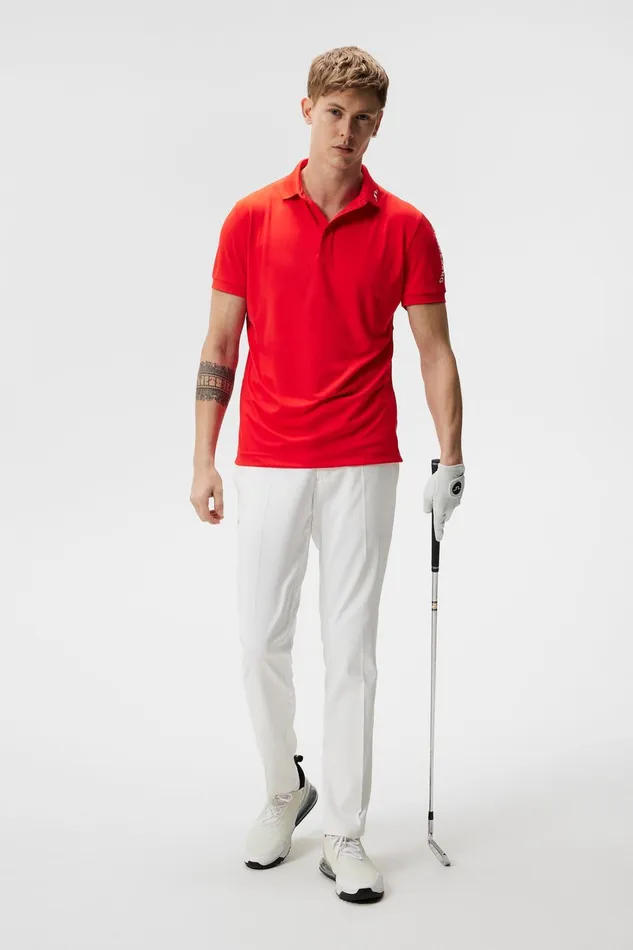 Men Tour Tech Reg Fit Polo Fiery Red JLindeberg Polo Shirts Men Tour Tech Reg Fit Polo Fiery Red JLindeberg Polo Shirts
