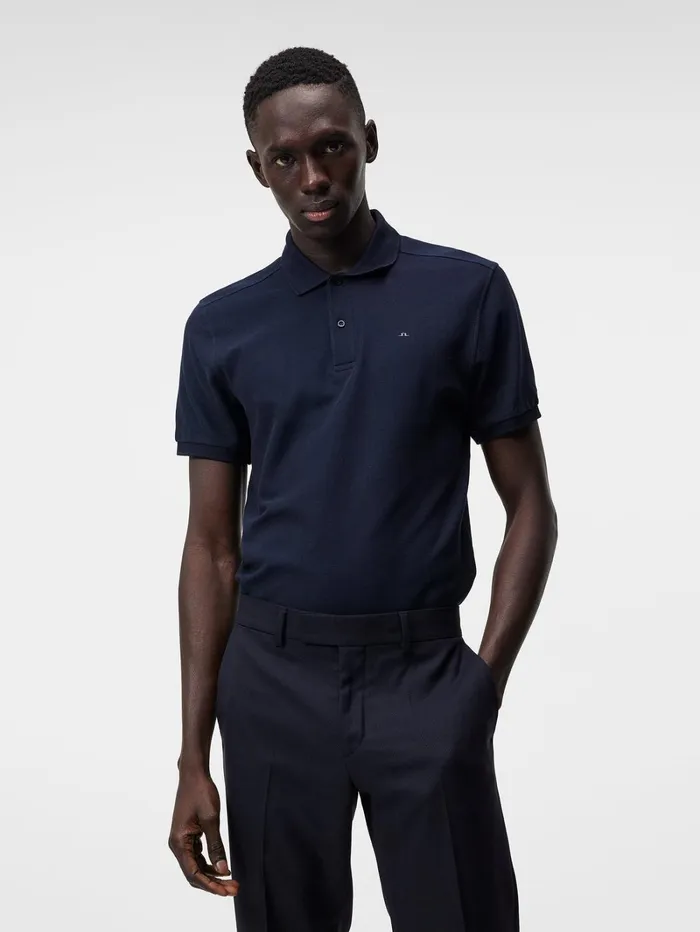 Men Troy Pique Polo Shirt JL Navy JLindeberg Polo Shirts