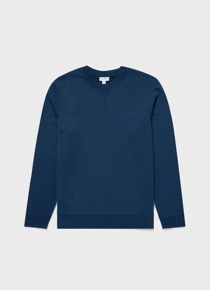 Men ussunspel Loopback Sweatshirt Naval Blue Sweatshirts and Sweatpants