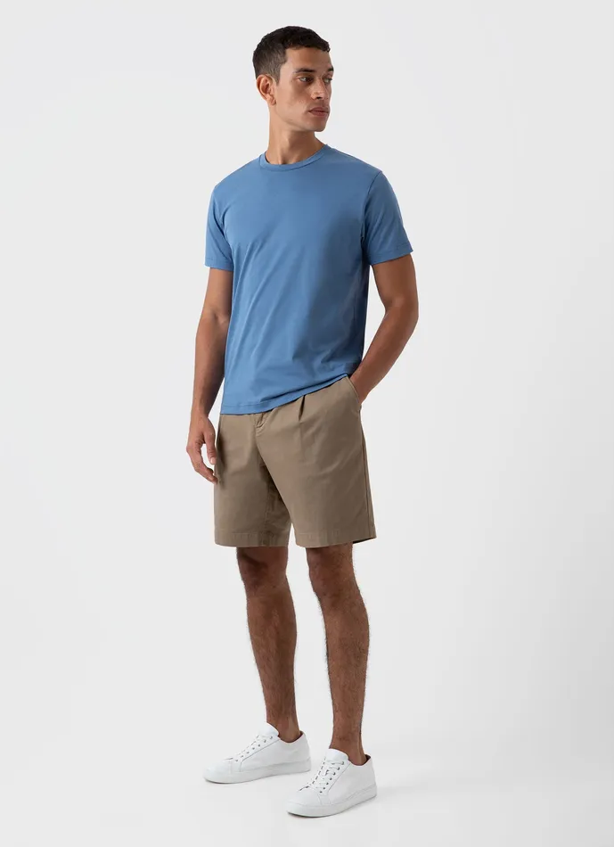 Men ussunspel Pleated Twill Shorts Dark Stone Shorts