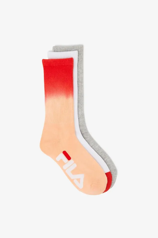 MenWomen Fila Socks and Accessories Dip Dye Crew Sock 3Pack