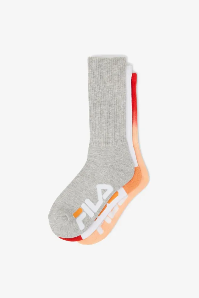 MenWomen Fila Socks and Accessories Dip Dye Crew Sock 3Pack MenWomen Fila Socks and Accessories Dip Dye Crew Sock 3Pack
