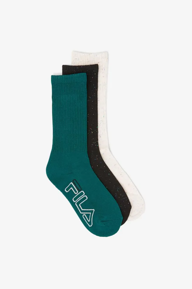 MenWomen Fila Socks and Accessories Speckle Stripe Crew Sock 3Pack