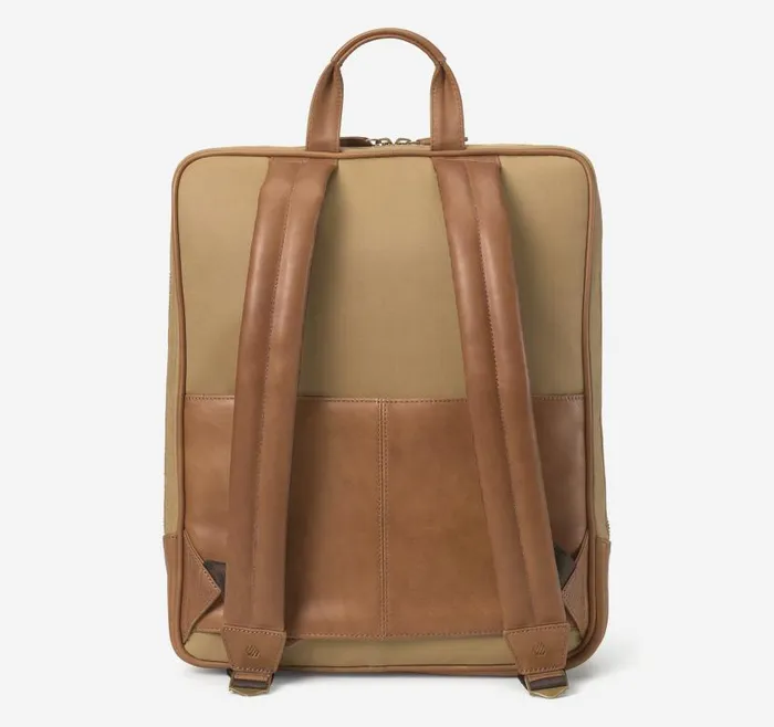MenWomen Johnston and Murphy Backpacks and Briefcases Rhodes Commuter Backpack Camel Antique Cottontan Full Grain