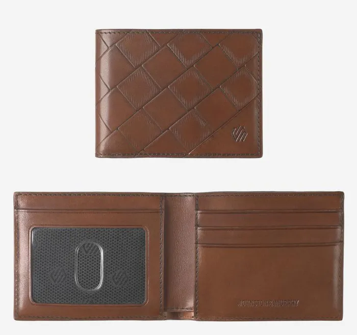 MenWomen Johnston and Murphy Wallets Hudson Basketweave Billfold Brown