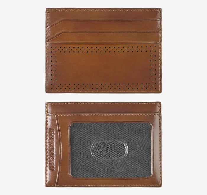 MenWomen Johnston and Murphy Wallets Hudson Perforated Weekender Case Brown Burnished