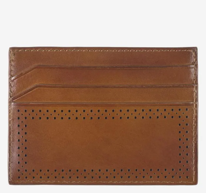 MenWomen Johnston and Murphy Wallets Hudson Perforated Weekender Case Brown Burnished