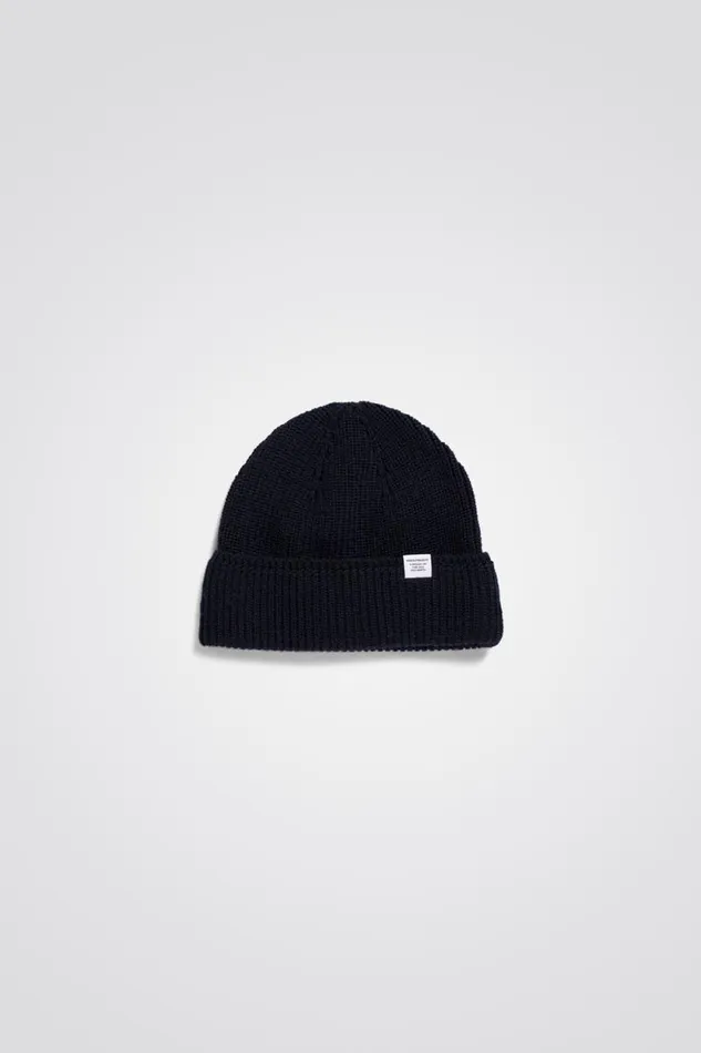 Men Wool Cotton Rib Beanie Dark Navy Norse Projects Beanies