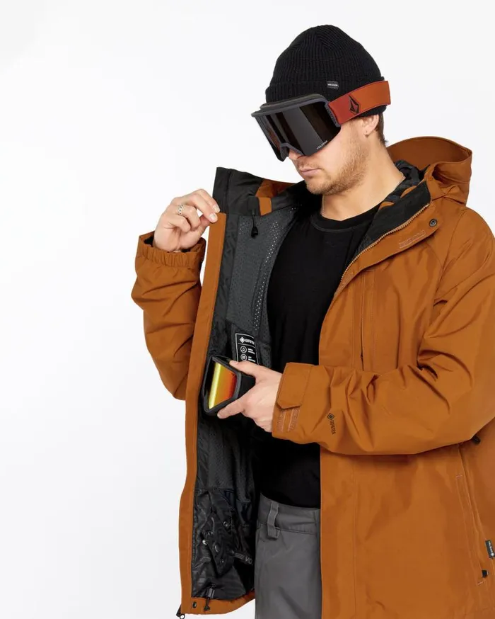 Mens Dua GoreTex Jacket 8211 Caramel Mens Volcom Jackets