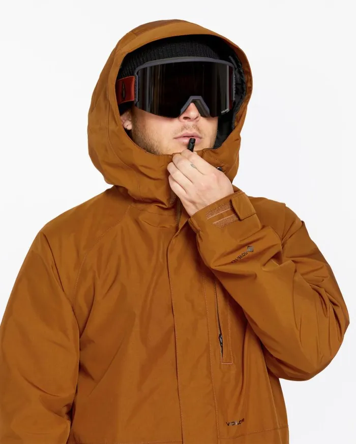 Mens Dua Insulated Gore Jacket 8211 Caramel Mens Volcom Jackets