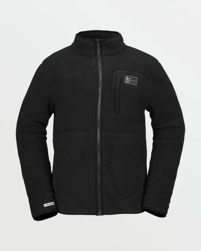 Mens Fleecer Full Zip Fleece 8211 Black Mens Volcom Layering