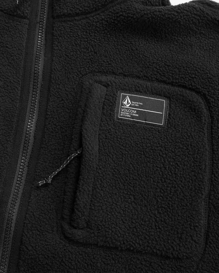 Mens Fleecer Full Zip Fleece 8211 Black Mens Volcom Layering