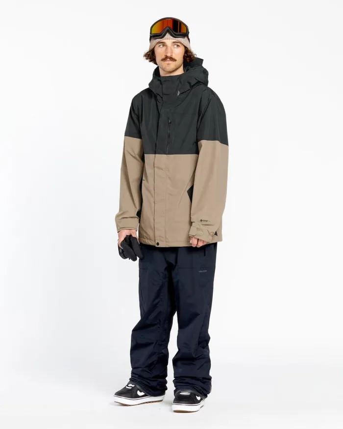 Mens L Insulated GoreTex Jacket 8211 Chestnut Brown Mens Volcom Jackets