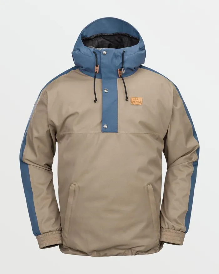 Mens Longo 20K Pullover 8211 Chestnut Brown Mens Volcom Jackets