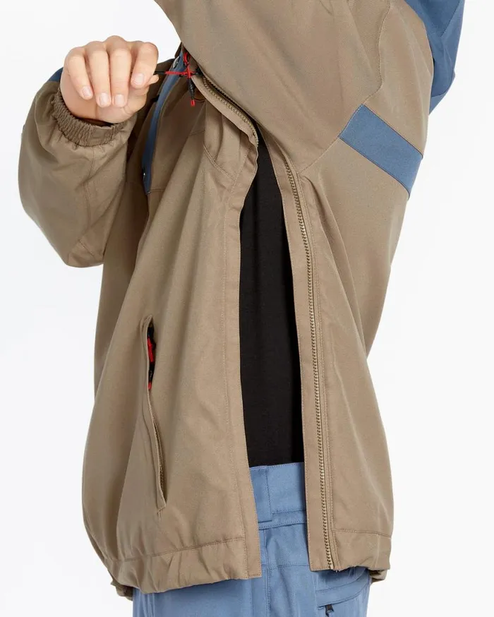 Mens Longo 20K Pullover 8211 Chestnut Brown Mens Volcom Jackets