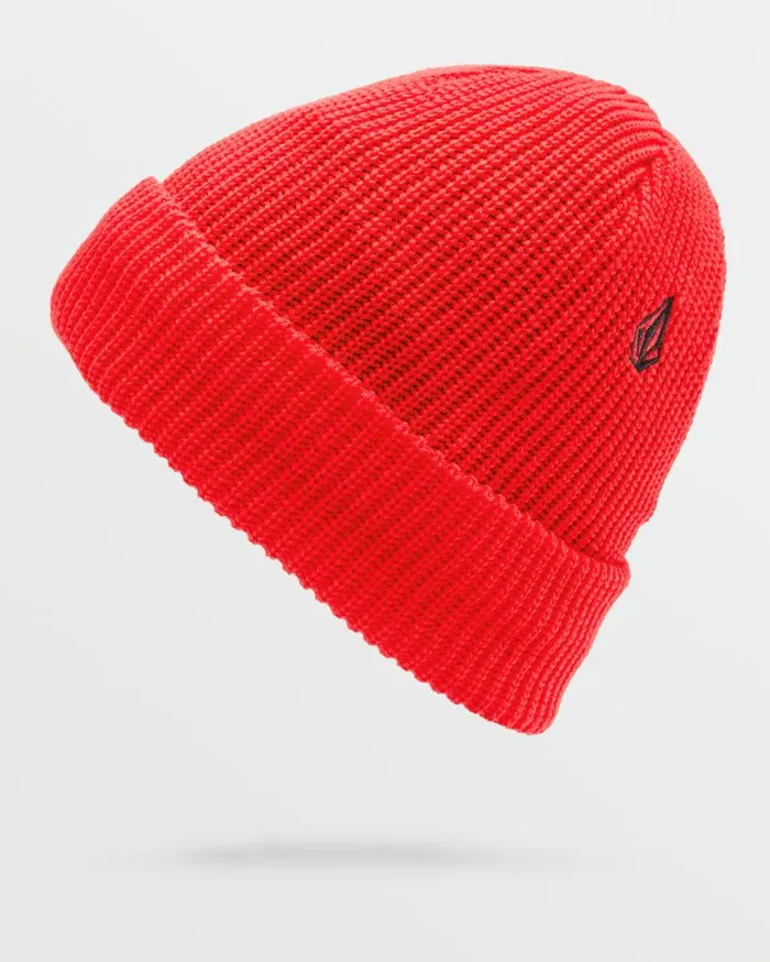 Mens Sweep Lined Beanie 8211 Crimson Mens Volcom Beanies