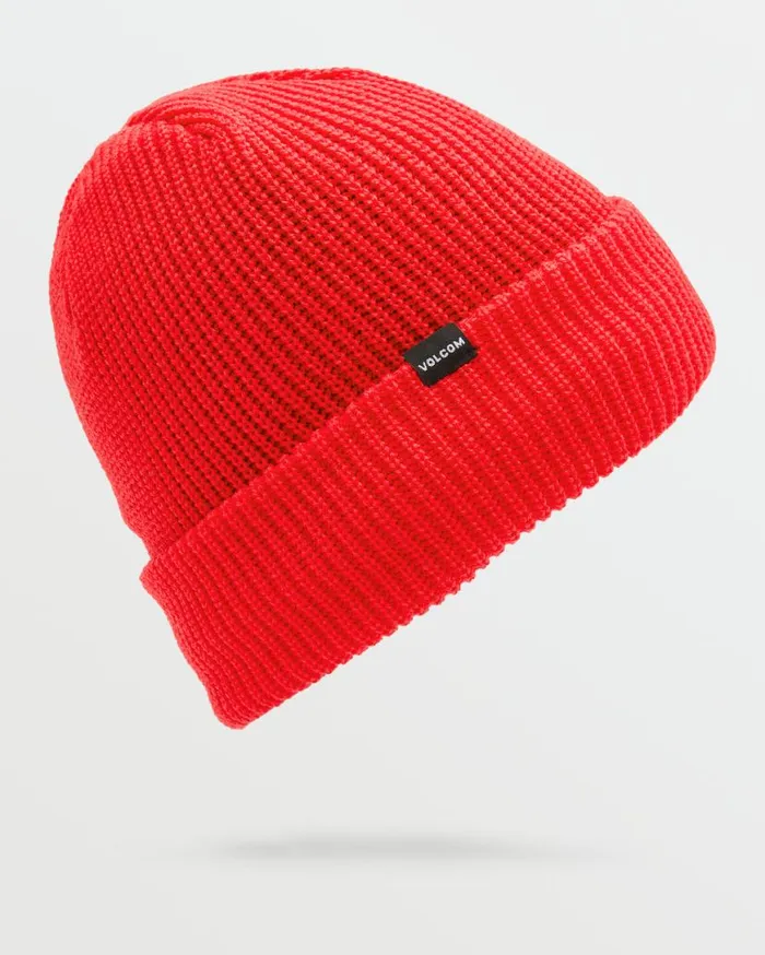 Mens Sweep Lined Beanie 8211 Crimson Mens Volcom Beanies