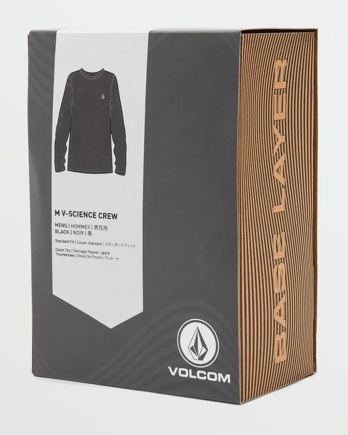 Mens VScience Crew 8211 Black Mens Volcom Layering