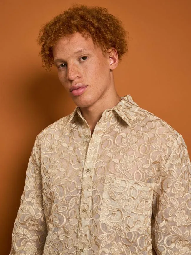 Menswear Penny Lace Embroidery Shirt Glamoured Gold Sister Jane