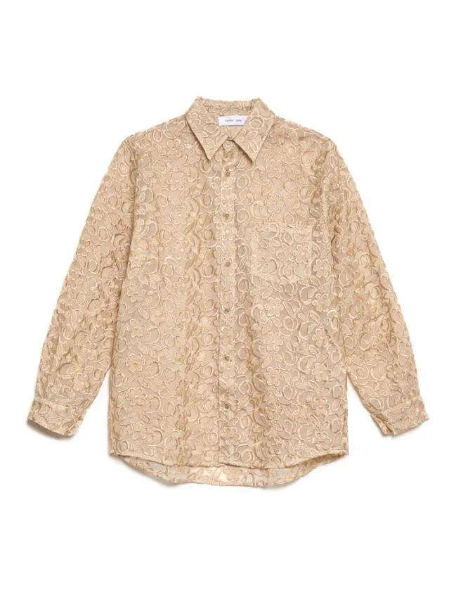 Menswear Penny Lace Embroidery Shirt Glamoured Gold Sister Jane Menswear Penny Lace Embroidery Shirt Glamoured Gold Sister Jane