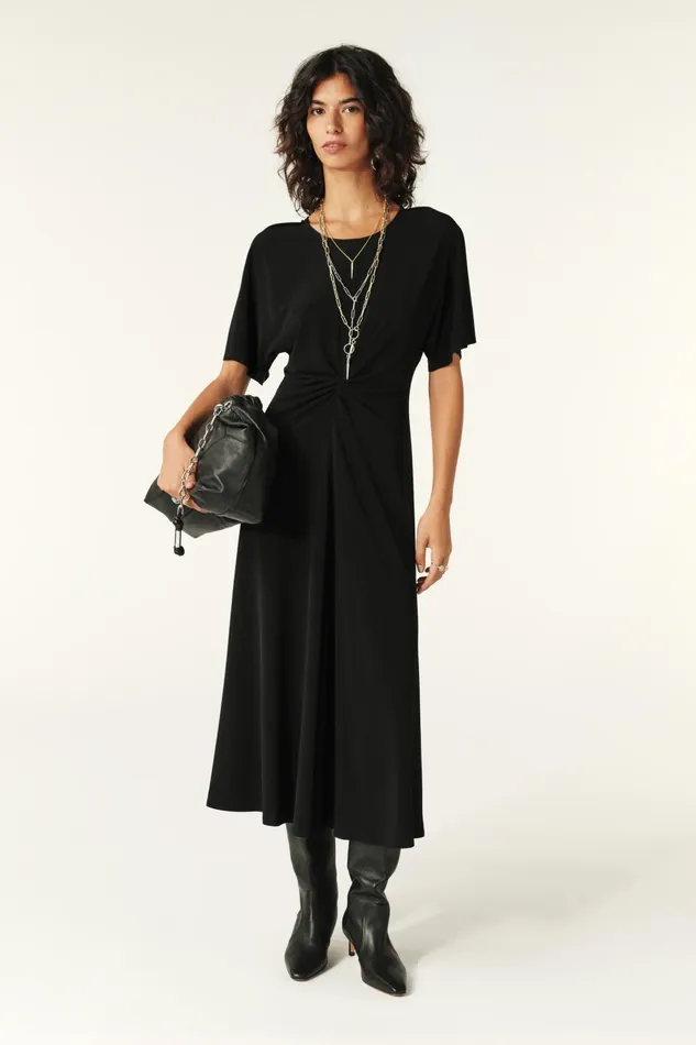 MidLength Dress Jolya Black Women Baandsh Dresses