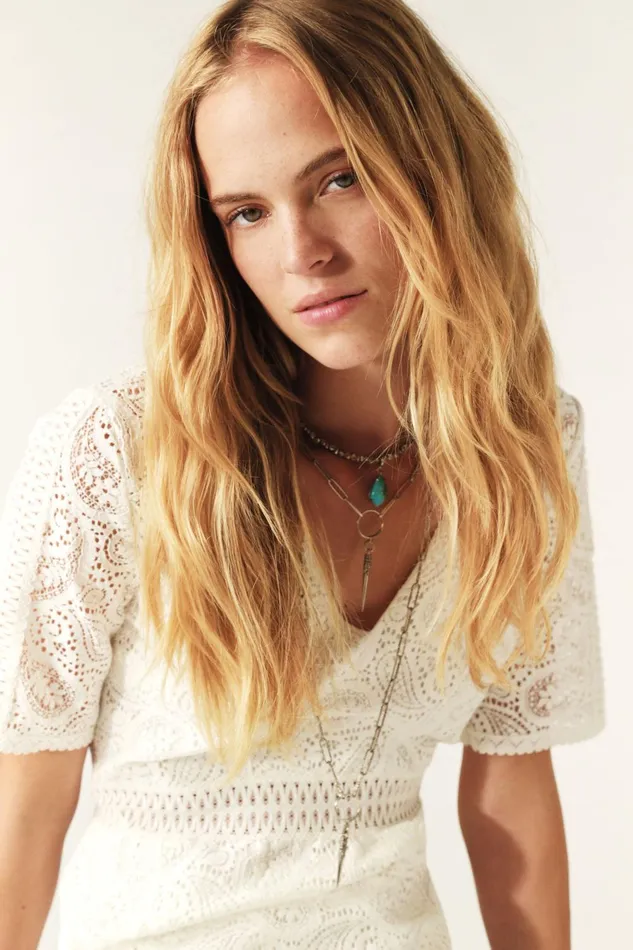 Midi Dress Anouk OffWhite Women Baandsh Dresses